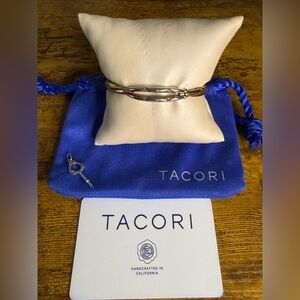 🔥TACORI STERLING SILVER & 18K ROSE GOLD OVAL PROMISE BRACELET W/CHAIN W/KEY 6.25